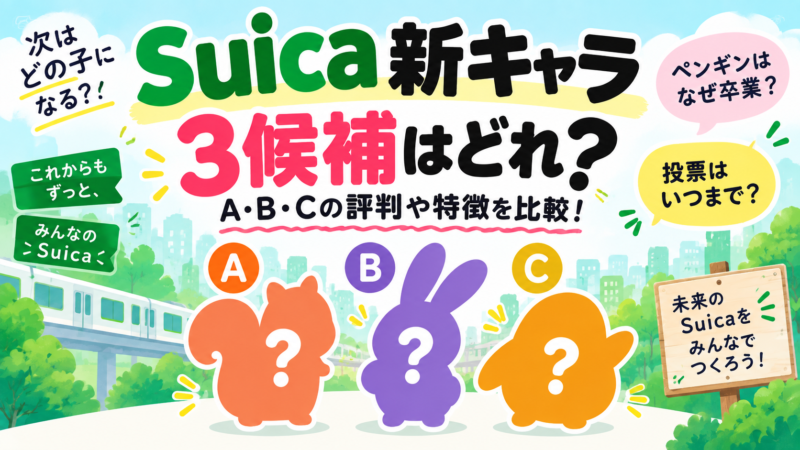 Suica新キャラ3候補はどれ？A・B・Cの評判や特徴を比較！投票はいつまで？
